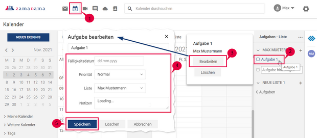 Anleitung zum Bearbeiten einer Aufgabe