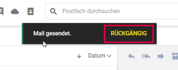 Anleitung zum Zurückrufen einer E-Mail