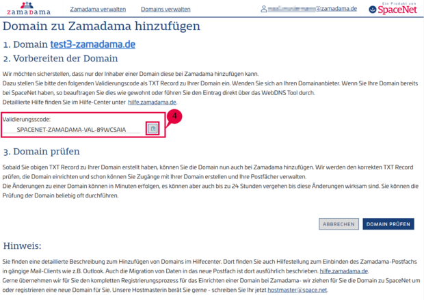 Anleitung zum Hinzufügen einer weiteren Domain