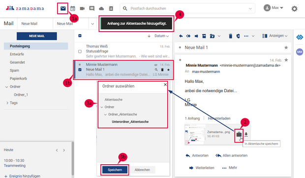 Anleitung zum Speichern einer Datei aus einer Mail