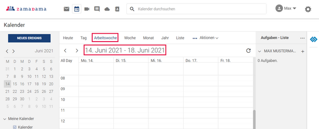 Anleitung zum Einblick in die Arbeitswoche