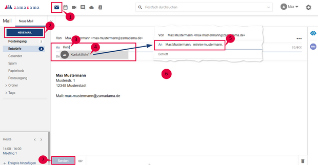 Schritt-für-Schritt-Anleitung zum Versenden einer E-Mail an deine Kontaktliste