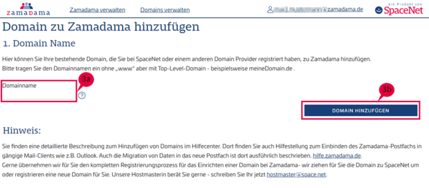Anleitung zum Hinzufügen von Domains